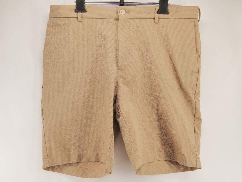 Peter Millar Crown Crafted Surge Performance Short Men 35 9" Khaki Beige Stretch